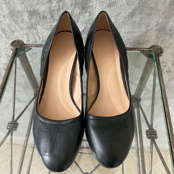 Franco Sarto Career, Office Pumps Women Size 10M Leather Black Block heels. - Picture 5 of 11
